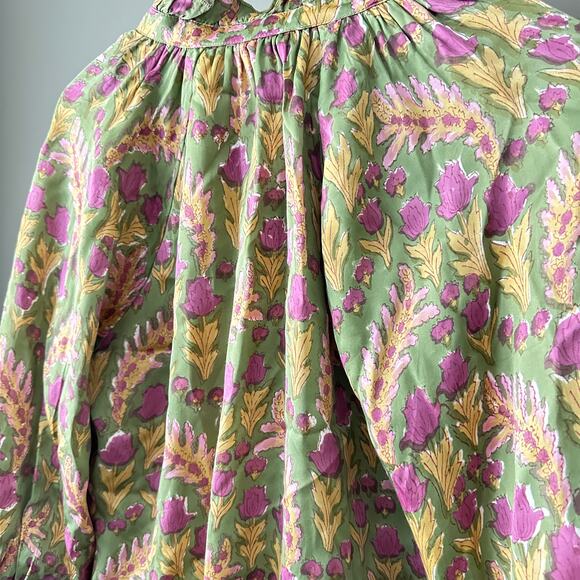 Clara The Label by Victoria Dunn Green Floral Button Down - L - Picture 6 of 6